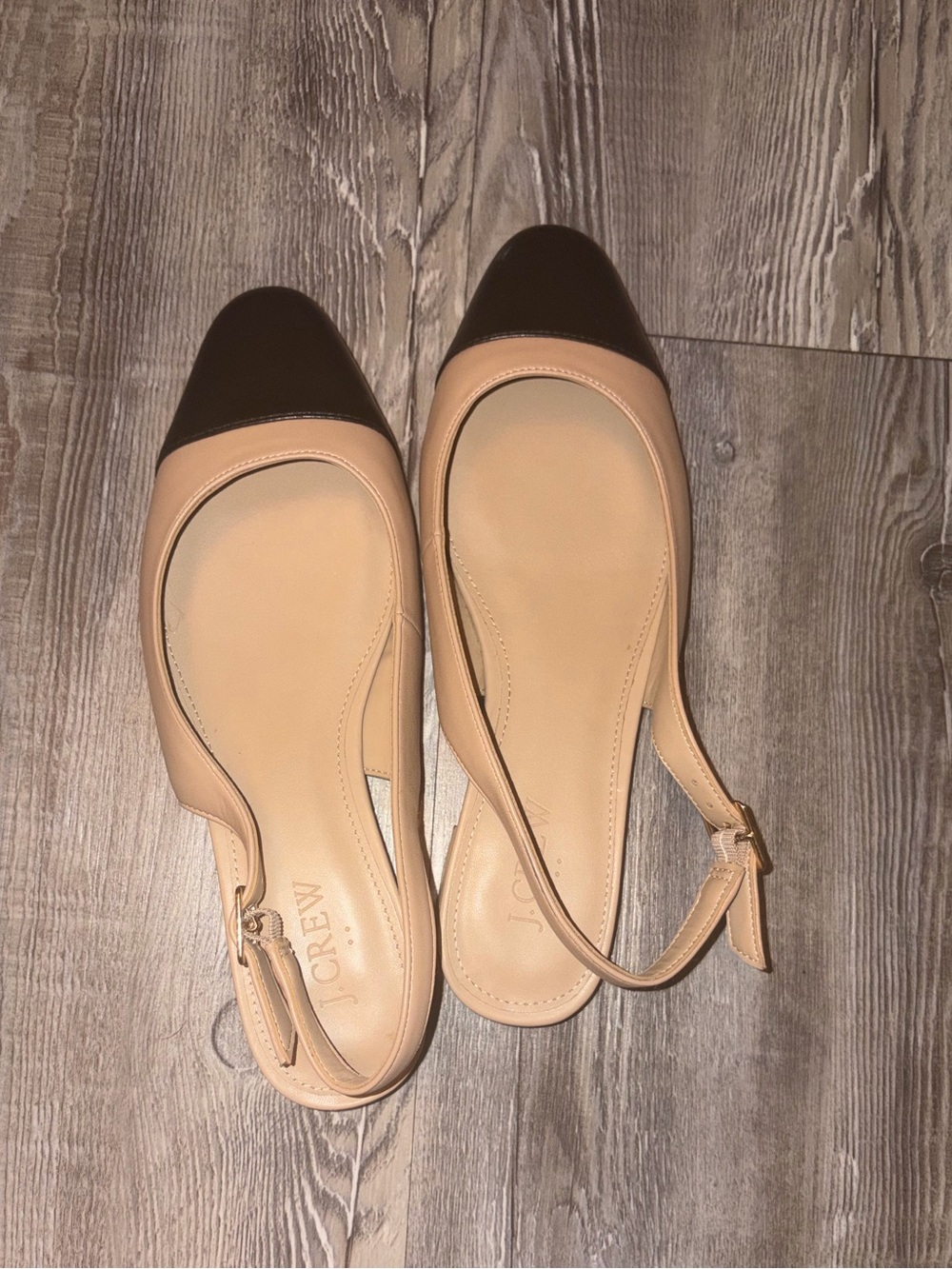 J. Crew Nude/Tan Slingback Flats